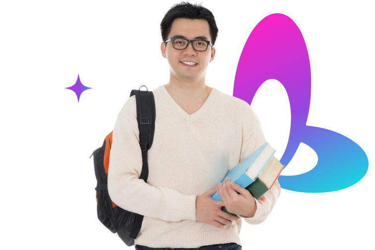 Student with books